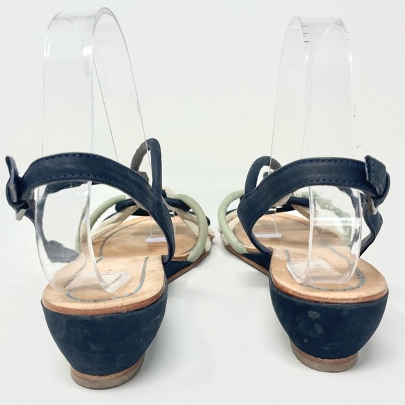 Radley London Navy Braided Leather Tube Strap Mini Wedge Sandals Size 41 - Picture 5 of 10
